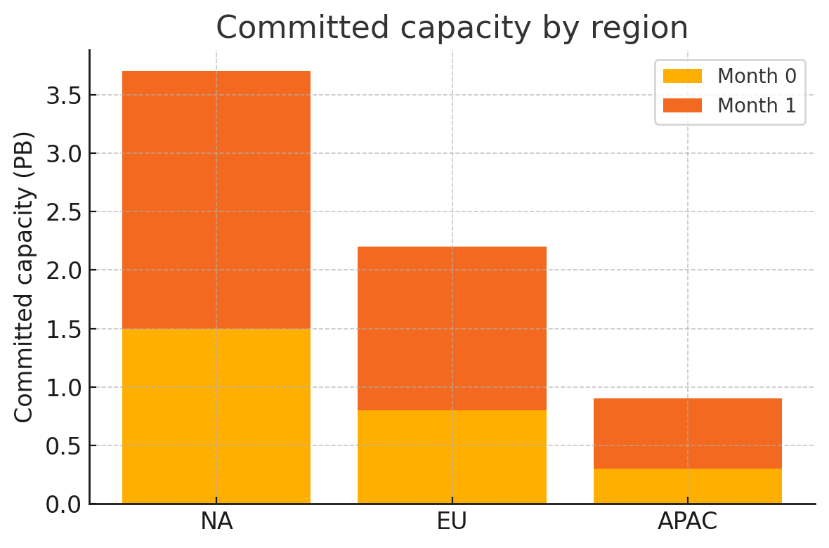 Capacity by region chart
